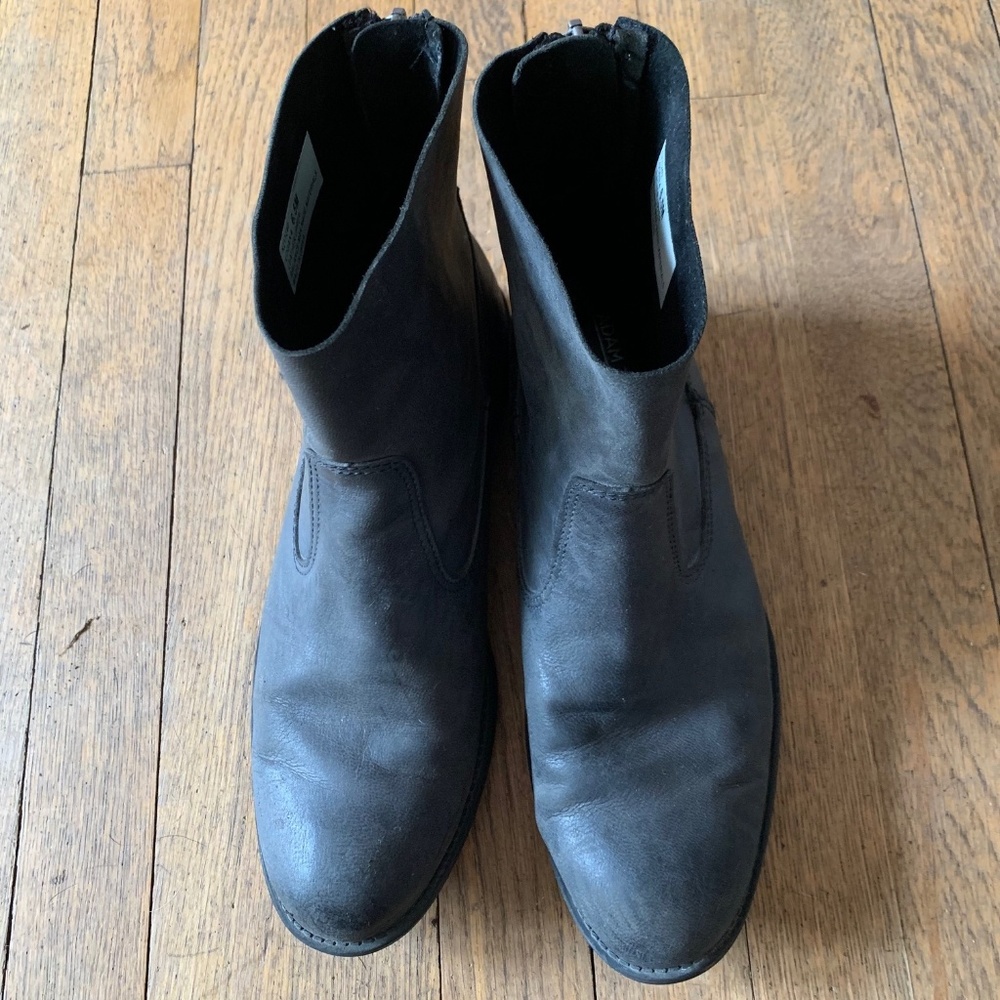 Black Leather Ankle Boots - Adam Tucker